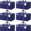 Fygrip 6-Pack Extra Heavy Duty Large Moving Bags | 23-Gallon Storage Totes with Strong Zippers & Comfortable Handles