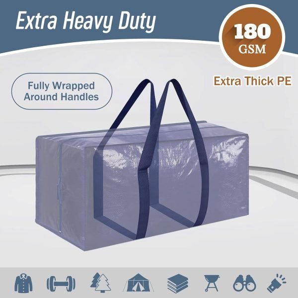 Fygrip 6-Pack Extra Heavy Duty Large Moving Bags | 23-Gallon Storage Totes with Strong Zippers & Comfortable Handles