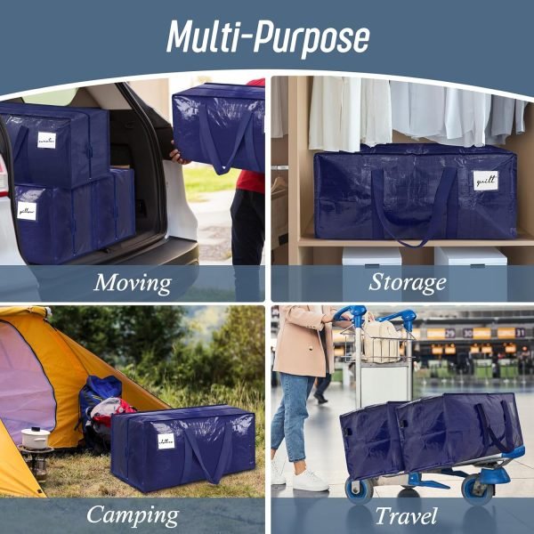 Fygrip 6-Pack Extra Heavy Duty Large Moving Bags | 23-Gallon Storage Totes with Strong Zippers & Comfortable Handles