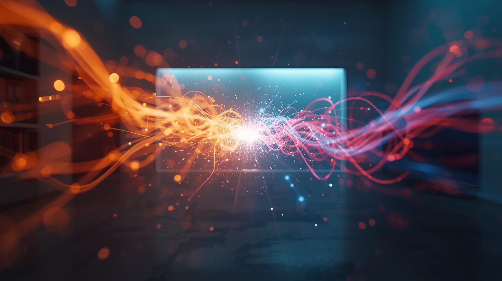 Dopamine & Endorphins Simuated Image with Colorful Particles