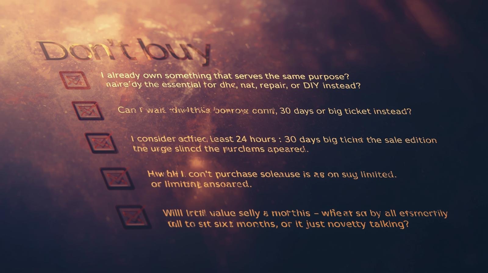 a “DON’T BUY” checklist image old paper style design