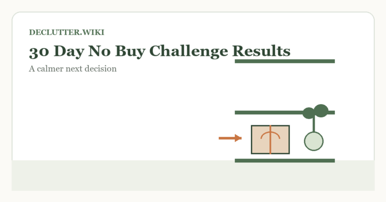 Calm household decision illustration for 30 day no buy challenge results