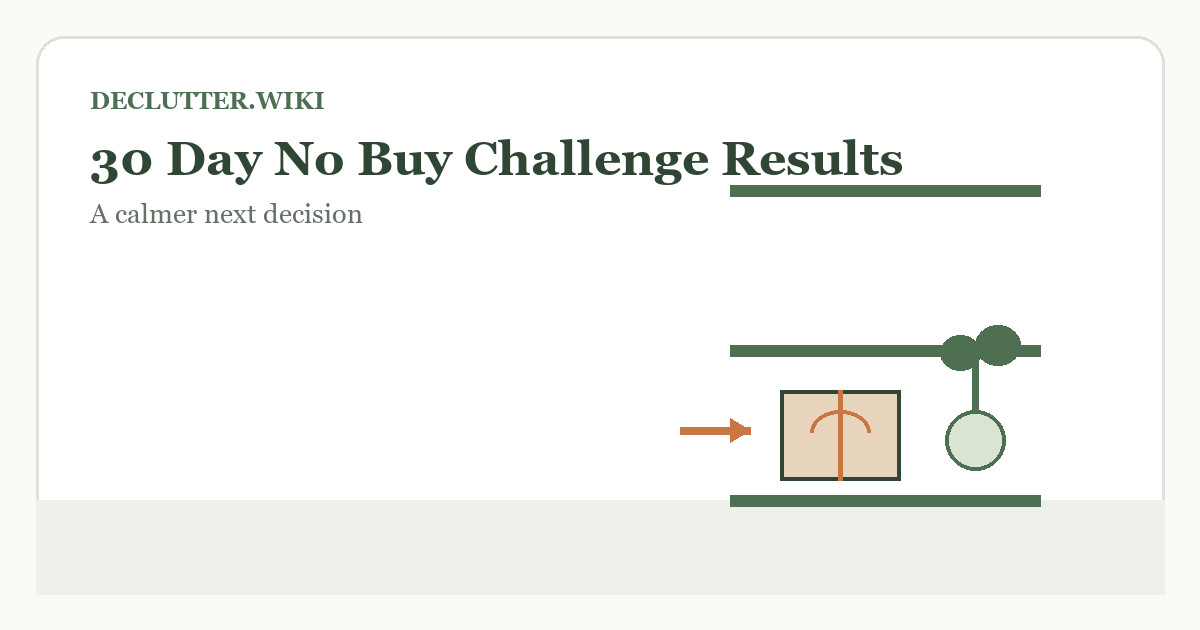 Calm household decision illustration for 30 day no buy challenge results