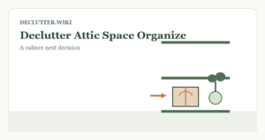 Calm household decision illustration for declutter attic space organize