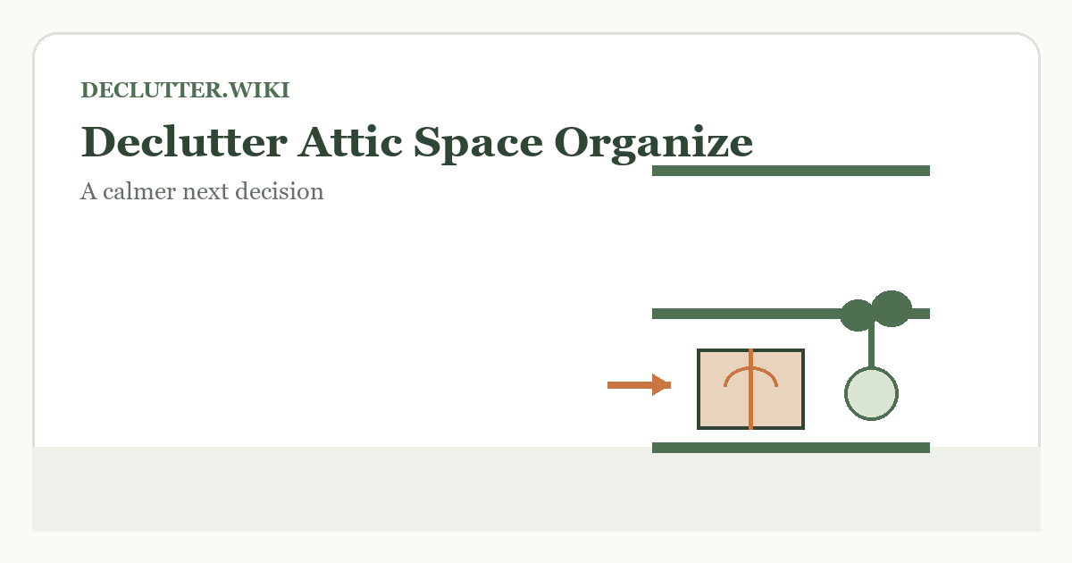 Calm household decision illustration for declutter attic space organize