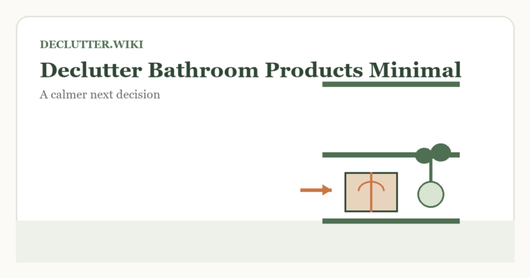 Calm household decision illustration for declutter bathroom products minimal