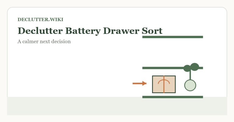 Calm household decision illustration for declutter battery drawer sort