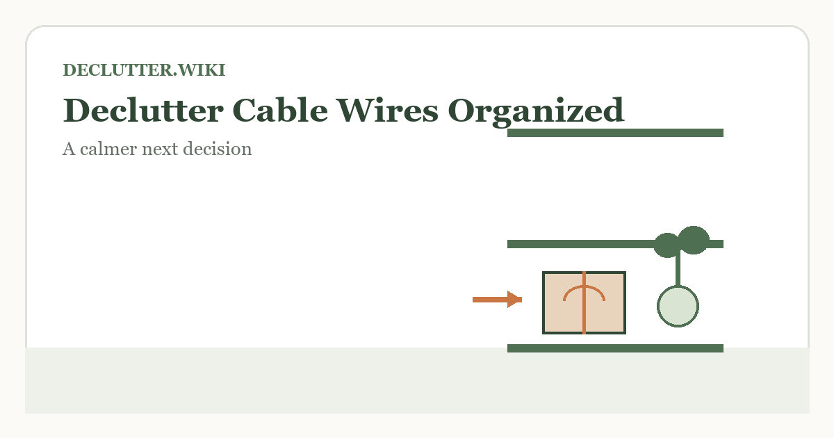 Calm household decision illustration for declutter cable wires organized