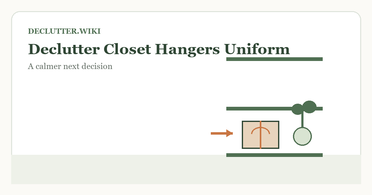 Calm household decision illustration for declutter closet hangers uniform