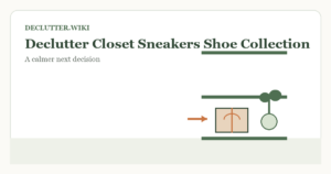Calm household decision illustration for declutter closet sneakers shoe collection