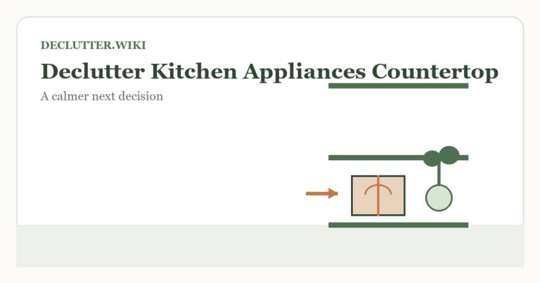 Calm household decision illustration for declutter kitchen appliances countertop