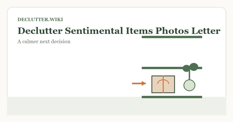 Calm household decision illustration for declutter sentimental items photos letter