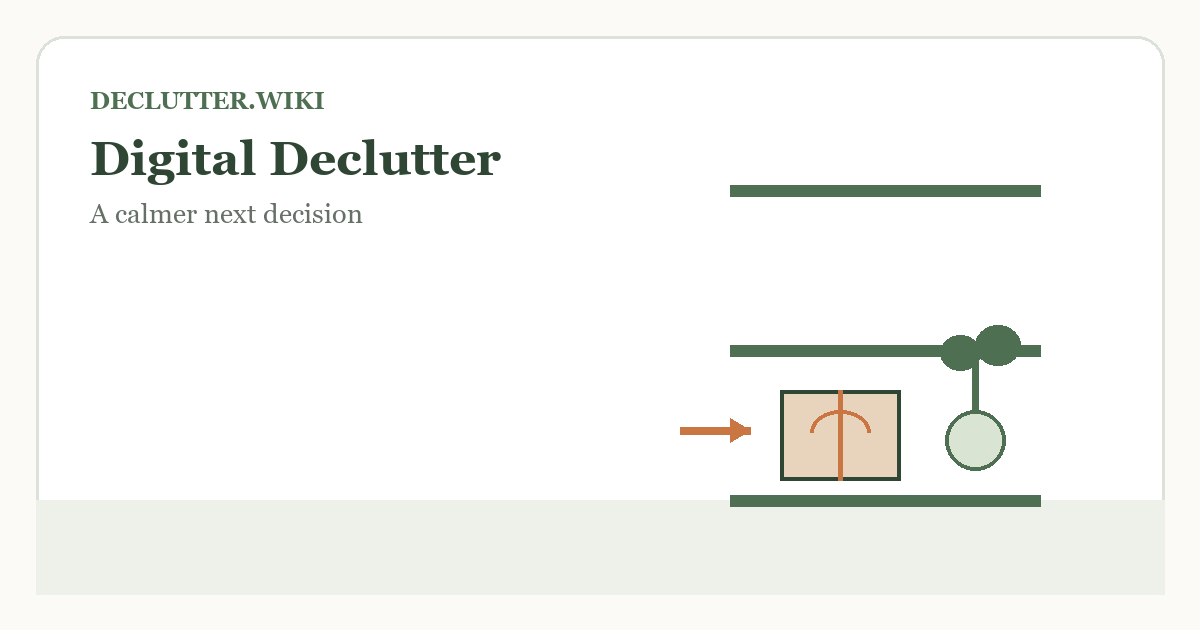 Calm household decision illustration for digital declutter