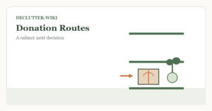 Calm household decision illustration for donation routes