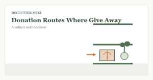Calm household decision illustration for donation routes where to give away