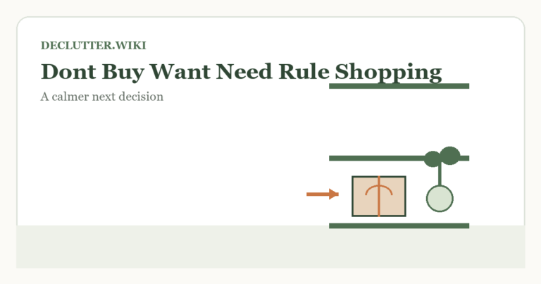 Calm household decision illustration for dont buy want need rule shopping