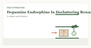 Calm household decision illustration for dopamine endorphins in decluttering the reward circuitry