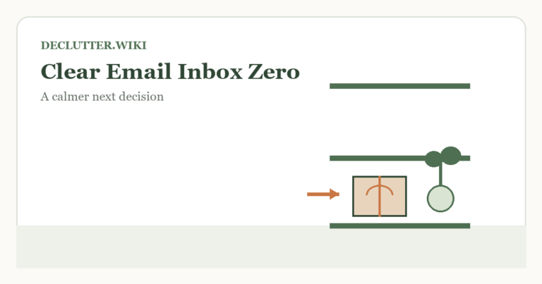 Calm household decision illustration for how clear email inbox zero