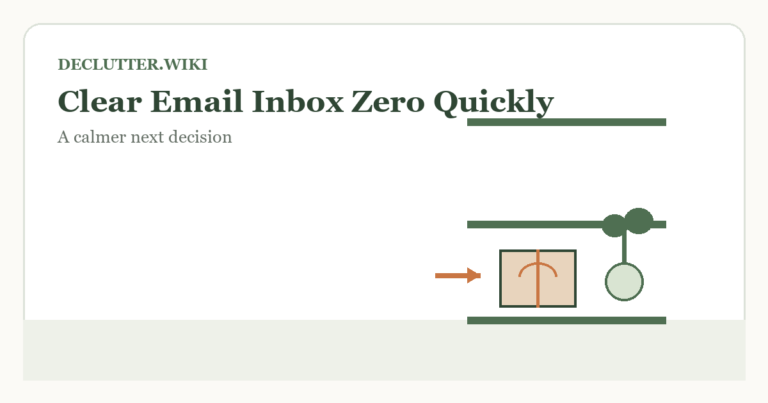 Calm household decision illustration for how clear email inbox zero quickly