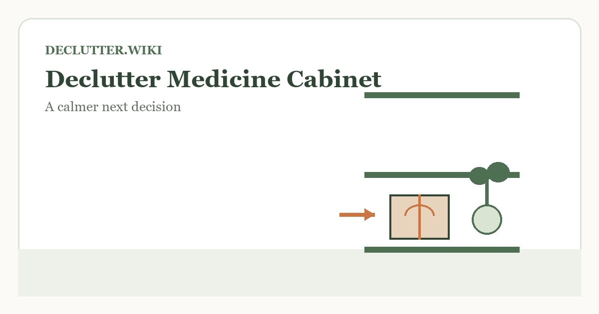 Calm household decision illustration for how declutter medicine cabinet