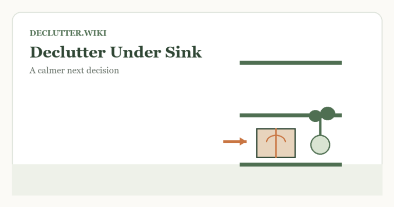 Calm household decision illustration for how declutter under sink