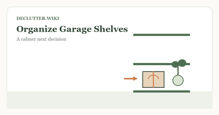 Calm household decision illustration for how organize garage shelves