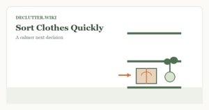Calm household decision illustration for how sort clothes quickly