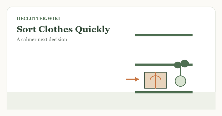 Calm household decision illustration for how sort clothes quickly