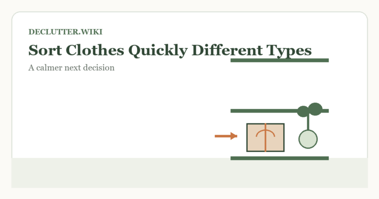 Calm household decision illustration for how sort clothes quickly different types