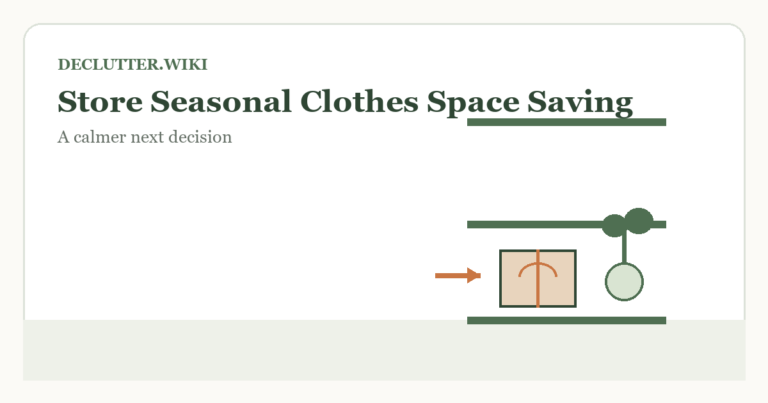 Calm household decision illustration for how store seasonal clothes space saving
