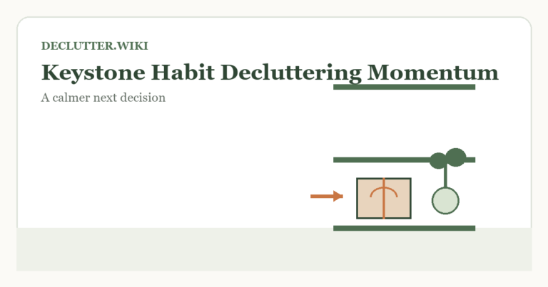 Calm household decision illustration for keystone habit decluttering momentum