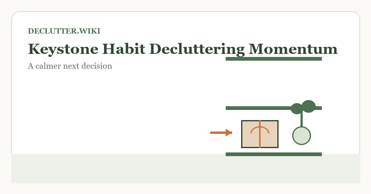Calm household decision illustration for keystone habit decluttering momentum