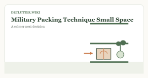 Calm household decision illustration for military packing technique small space
