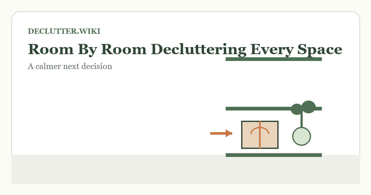 Calm household decision illustration for room by room decluttering every space