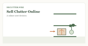 Calm household decision illustration for sell clutter online