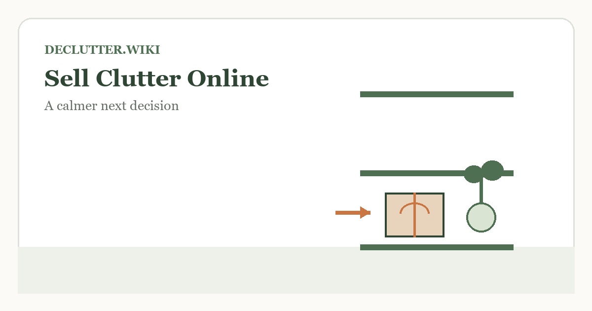 Calm household decision illustration for sell clutter online