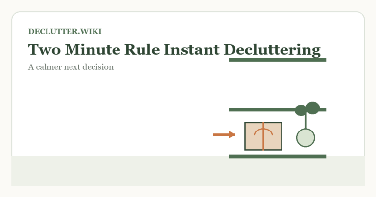 Calm household decision illustration for two minute rule instant decluttering