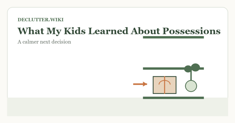 Calm household decision illustration for what my kids learned about possessions